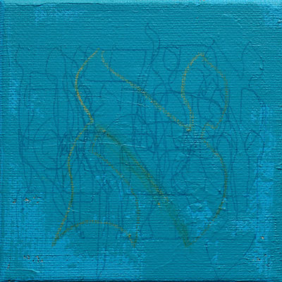 acrylique mixte sur toile, 10 x 10 cm, 2021 