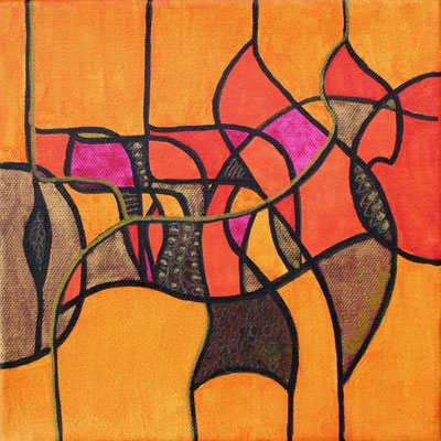 encres et feutres sur toile, 2025, 20 x 20 cm  