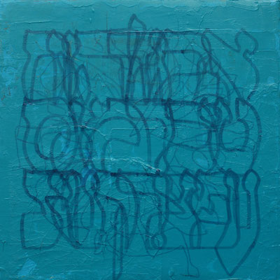 acrylique mixte sur papier, 18 x 18 cm, 2020