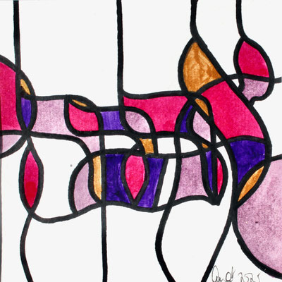 encres et feutres sur papier, 2025, 13 x 13 cm  |  fr 80