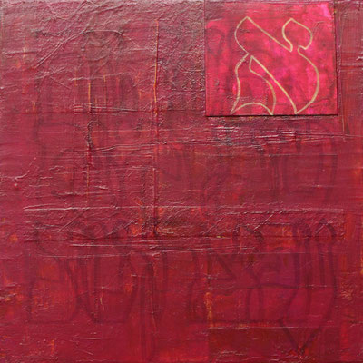 acrylique mixte sur papier, 18 x 18 cm, 2020