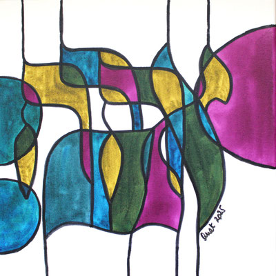 encres et feutres sur toile, 2025, 30 x 30 cm  |  fr 330