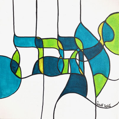 encres et feutres sur toile, 2025, 30 x 30 cm  
