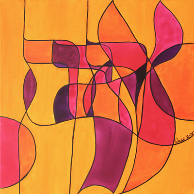 encres et feutres sur toile, 2025, 60 x 60 cm 