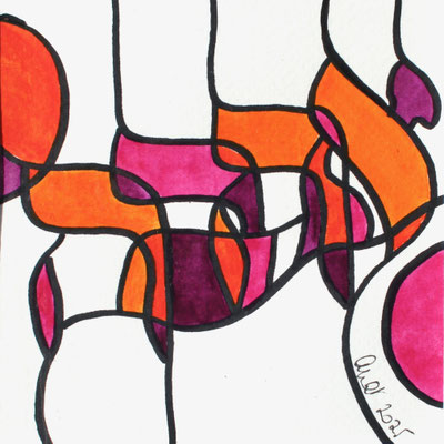 encres et feutres sur papier, 2025, 13 x 13 cm  