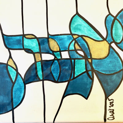 encres et feutres sur toile, 2025, 20 x 20 cm  |  fr 220