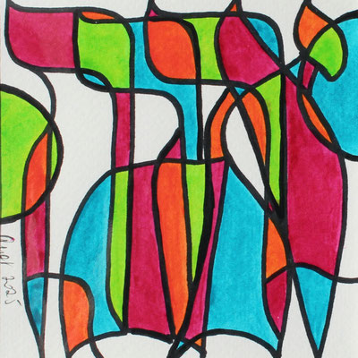 encres et feutres sur papier, 2025, 13 x 13 cm  |  fr 80