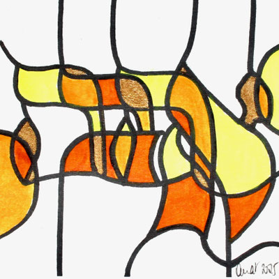 encres et feutres sur papier, 2025, 13 x 13 cm  