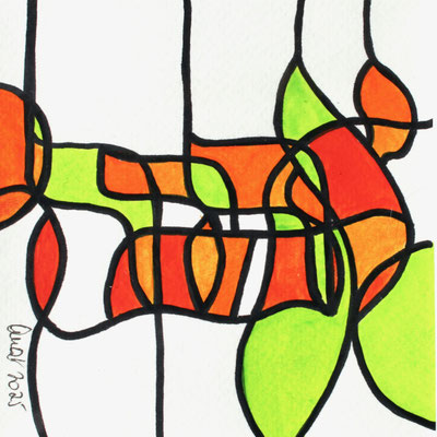 encres et feutres sur papier, 2025, 13 x 13 cm  |  fr 80