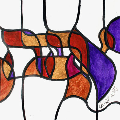 encres et feutres sur papier, 2025, 13 x 13 cm  