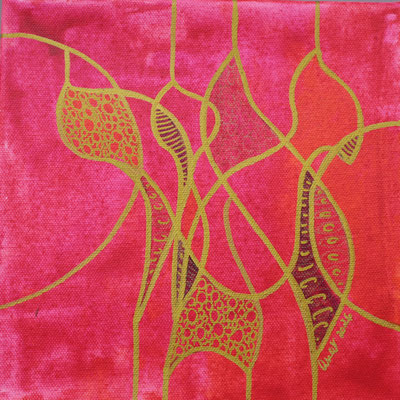 OR (lumière), encres et feutres sur toile, 2026, 20 x 20 cm  
