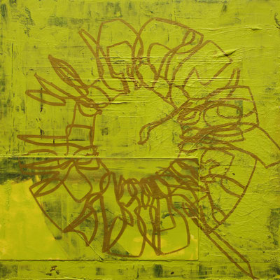 acrylique mixte sur papier, 18 x 18 cm, 2020 