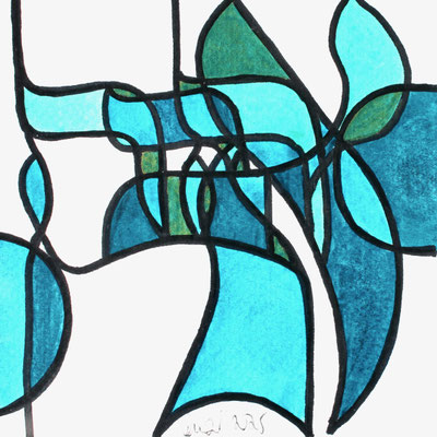 encres et feutres sur papier, 2025, 13 x 13 cm  |  fr 80