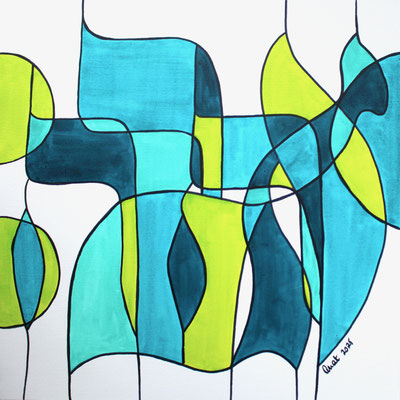 encres et feutres sur toile, 2025, 60 x 60 cm |  fr 900