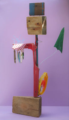 Een heel vrolijk werkje 62x40x40cm 375,-
