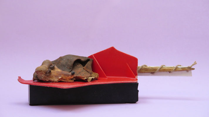 Met gestreken zeil 40x20x11cm 225,-