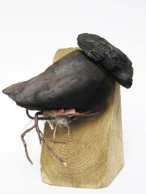 Zwarte vogel 32x32x22cm 195,-