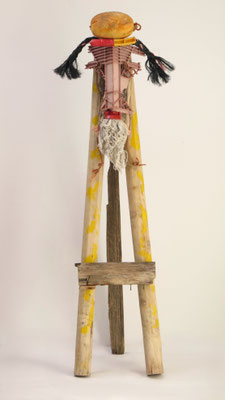 Primitieve sculptuur 21ste eeuw Texel 50x50x145cm 595,-