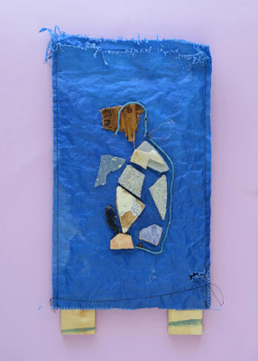 Wachtende hond 28x52cm 250,-