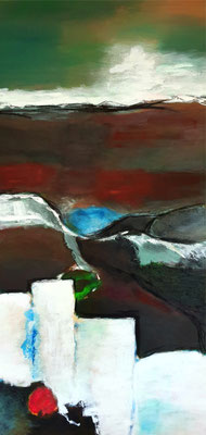 2014/8, Santorin, Acryl, Leinwand, 60x120 cm