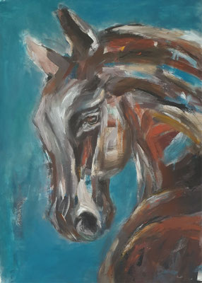 2020/7, Pferd, Acryl, Leinwand, 51x60cm