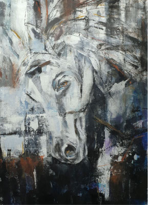 2020/6, Pferd, Acryl, Leinwand, 50x70 cm 