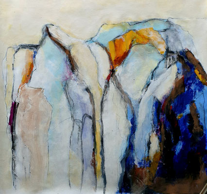  2019/1, Berge, Acryl, Leinwand, 50x50 cm