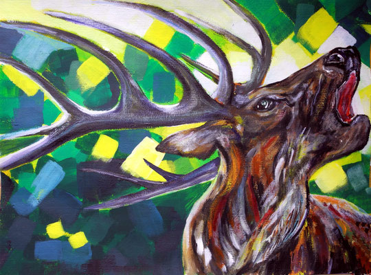 2014/1, Hirsch, Acryl, Leinwand