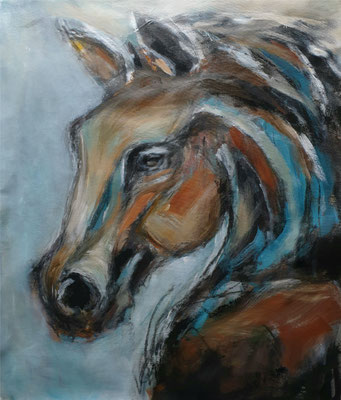 2021/1, Pferd, Acryl, Leinwand, 50x90 cm 