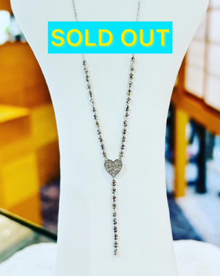Pt950ダイヤロングペンダント（ハート）　D：0.17ct　全長：52cm　スライド式チェーン　￥90,000（税込）