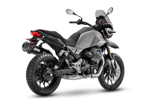 Moto Guzzi V85 Strada - Grau Brera - Ansicht hinten rechts