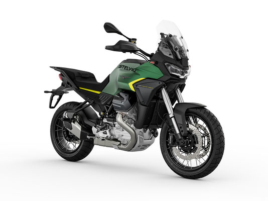 Moto Guzzi Stelvio PFF RAS - Verde Hiking, Ansicht rechte Seite von vorne