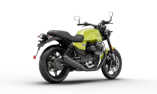 Moto Guzzi V7 Sport in Grün Legnano, Ansicht hinten rechts