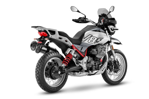 Moto Guzzi V85 TT - Grau Tambora - Ansicht hinten rechts