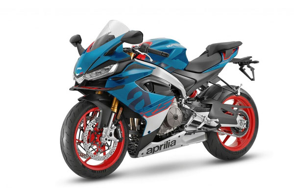 Aprilia RS 660 in Blue Marlin, Ansicht vorne links