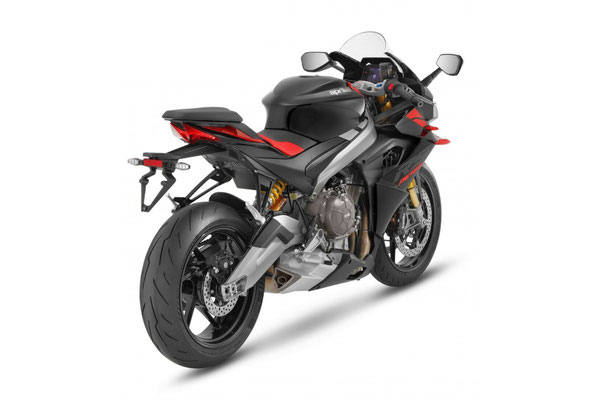 Aprilia RS 660 Factory in Dark Banshee, Ansicht hinten rechts