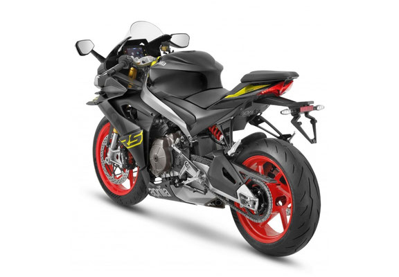 Aprilia RS 660 in Blue Marlin, Ansicht hinten links