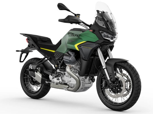Moto Guzzi Stelvio in Verde Hiking, Ansicht rechte Seite vorne