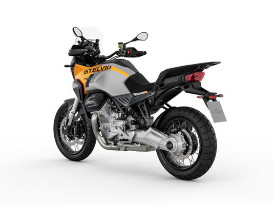 Moto Guzzi Stelvio - Gelb Savana - Ansicht hinten links