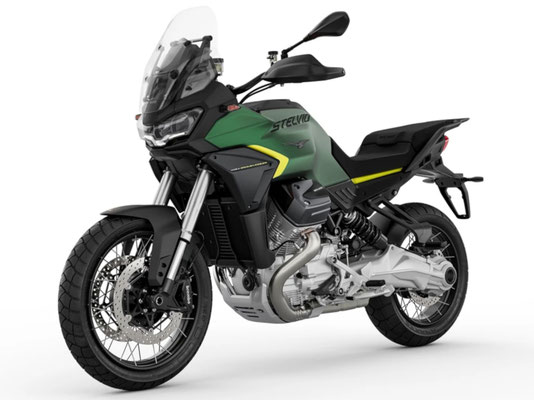 Moto Guzzi Stelvio in Verde Hiking, Ansicht linke Seite