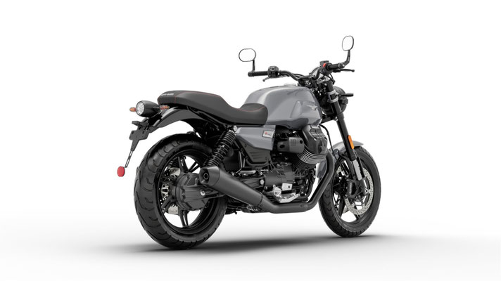 Moto Guzzi V7 Sport - Grau Lario - Ansicht hinten rechts