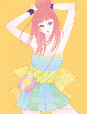 女性イラスト original:「百子 Momoko」age 22  She's fashionista in the new world.