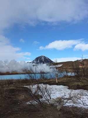 Ein heißer See in der Region Mývatn