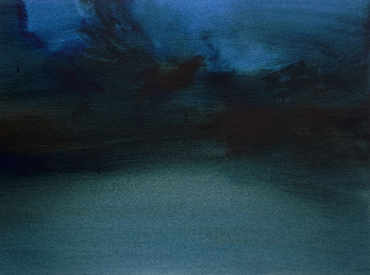 Nocturne garden #2 - Oil on Arches paper, 31 x 40 cm. AVAILABLE on Galería Espacio 75, Madrid.