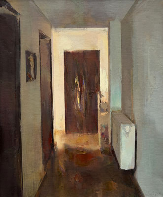 Interior #202 - Oil on linen, 55 x 46 cm. Available on Meyer Vogl Gallery
