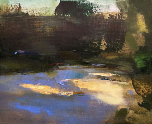 Garden view #73 - Oil on linen, 38 x 46 cm. Available on Meyer Vogl Gallery