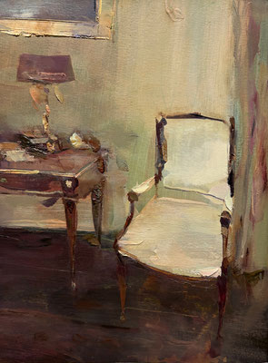 Interior at the Château - Oil on paper, 42 x 30 cm. *Sold*