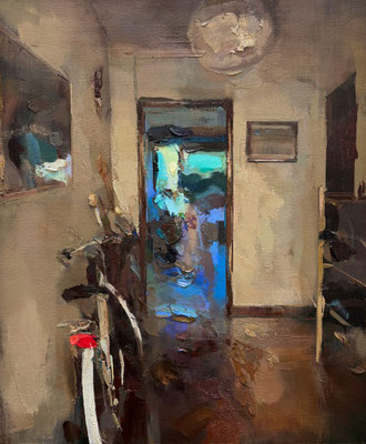 Interior #203 - Oil on canvas on board, 46 x 38 cm. Available