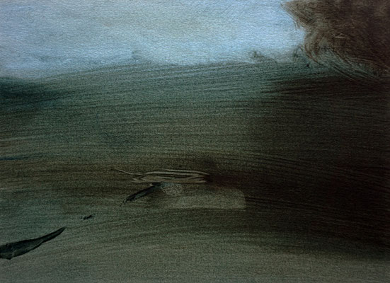Royal garden #6 - Oil on Arches paper, 23 x 31 cm. *SOLD*