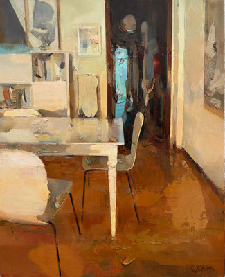 Interior scene - Oil on wood, 61 x 50 cm. *Sold*